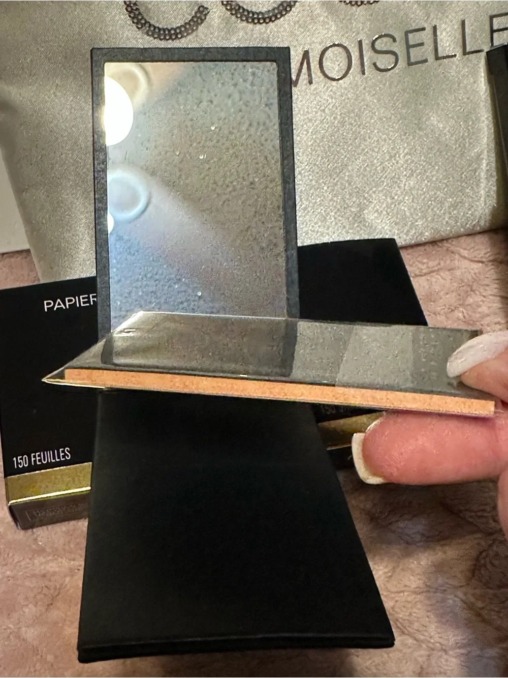 CHANEL Double Mirror Duo, Chanel oil control papers, makeup pouch & brush holder